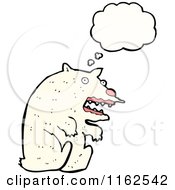 Cartoon Of A Thinking Polar Bear Royalty Free Vector Illustration