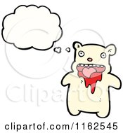 Cartoon Of A Thinking Bloody Polar Bear Royalty Free Vector Illustration