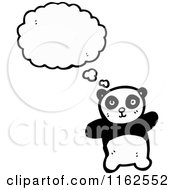 Cartoon Of A Thinking Panda Royalty Free Vector Illustration