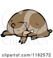 Cartoon Of A Resting Brown Bear Royalty Free Vector Illustration