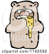 Cartoon Of A Brown Bear Puking Royalty Free Vector Illustration