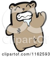 Cartoon Of A Brown Bear Drooling Royalty Free Vector Illustration