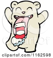 Cartoon Of A Bear Eating A Sock Royalty Free Vector Illustration