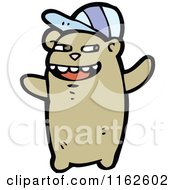 Cartoon Of A Brown Bear Wearing A Hat Royalty Free Vector Illustration