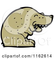 Cartoon Of A Brown Bear Smoking Royalty Free Vector Illustration