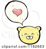 Cartoon Of A Yellow Bear Talking About Love Royalty Free Vector Illustration