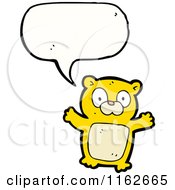 Cartoon Of A Talking Yellow Bear Royalty Free Vector Illustration