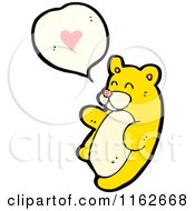 Cartoon Of A Yellow Bear Talking About Love Royalty Free Vector Illustration