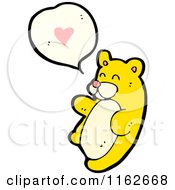 Poster, Art Print Of Yellow Bear Talking About Love