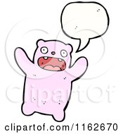 Cartoon Of A Talking Pink Bear Royalty Free Vector Illustration