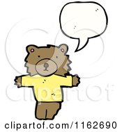 Cartoon Of A Talking Brown Bear In A Shirt Royalty Free Vector Illustration