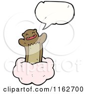 Cartoon Of A Talking Brown Bear On A Cloud Royalty Free Vector Illustration