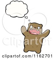 Cartoon Of A Thinking Brown Bear Royalty Free Vector Illustration