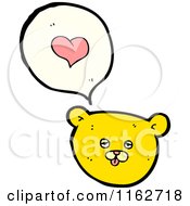 Poster, Art Print Of Yellow Bear Talking About Love