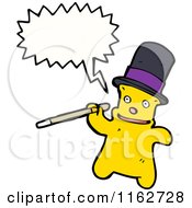 Cartoon Of A Talking Yellow Bear Royalty Free Vector Illustration