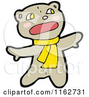 Cartoon Of A Brown Bear In A Scarf Royalty Free Vector Illustration