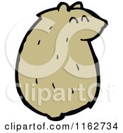 Cartoon Of A Brown Bear Sitting Royalty Free Vector Illustration