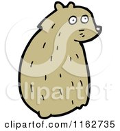 Cartoon Of A Brown Bear Sitting Royalty Free Vector Illustration