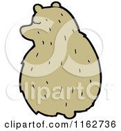 Cartoon Of A Brown Bear Sitting Royalty Free Vector Illustration