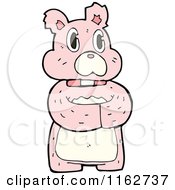 Cartoon Of A Pink Bear Royalty Free Vector Illustration