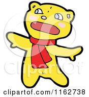 Cartoon Of A Yellow Bear In A Red Scarf Royalty Free Vector Illustration