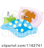 Poster, Art Print Of Sick Puppy Resting In Bed