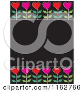 Poster, Art Print Of Red And Pink Heart Flowers On A Black Board With Copyspace