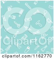 Poster, Art Print Of Seamless Turquoise Hardware And Tool Icon Pattern