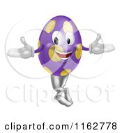 Poster, Art Print Of Purple And Yellow Polka Dot Easter Egg Mascot