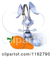 Clipart Of A 3d Bunny Chasing A Carrot On A Stick Royalty Free CGI Illustration