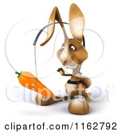 Clipart Of A 3d Brown Bunny Chasing A Carrot On A Stick Royalty Free CGI Illustration