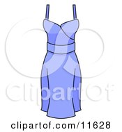Womans Blue Dress With Spaghetti Straps by AtStockIllustration