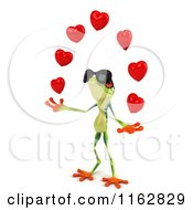 3d Argie Frog Wearing Sunglasses And Juggling Hearts 2