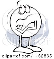 Cartoon Of A Skeptical Moodie Character With Folded Arms Not Buying It Royalty Free Vector Clipart