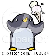 Cartoon Of A Penguin With Ice Cream Royalty Free Vector Illustration