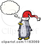 Poster, Art Print Of Thinking Christmas Penguin