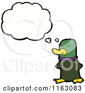 Cartoon Of A Thinking Mallard Duck Royalty Free Vector Illustration by lineartestpilot