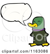Cartoon Of A Talking Mallard Duck Royalty Free Vector Illustration by lineartestpilot