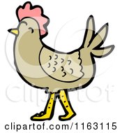 Cartoon Of A Hen Chicken Royalty Free Vector Illustration by lineartestpilot