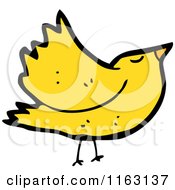 Cartoon Of A Yellow Bird Royalty Free Vector Illustration