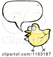 Cartoon Of A Talking Yellow Bird Royalty Free Vector Illustration