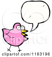 Cartoon Of A Talking Pink Bird Royalty Free Vector Illustration