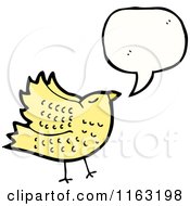 Cartoon Of A Talking Yellow Bird Royalty Free Vector Illustration