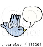 Cartoon Of A Talking Bluebird Royalty Free Vector Illustration