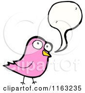 Cartoon Of A Talking Pink Bird Royalty Free Vector Illustration