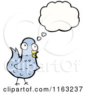 Cartoon Of A Thinking Bluebird Royalty Free Vector Illustration
