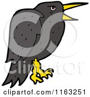 Cartoon Of A Crow Royalty Free Vector Illustration