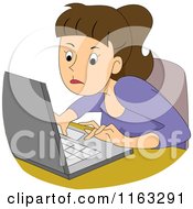 Poster, Art Print Of Determined Female Author Blogger Or Student Typing On A Laptop