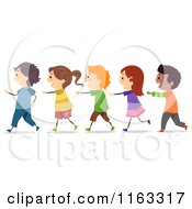 Poster, Art Print Of Happy Diverse Students Walking In A Single File Line