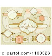 Poster, Art Print Of Vintage Labels Over A Diamond Pattern